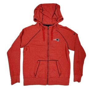 Nike New England Patriots Full Zip Hoodie Red NFL Football Mens L